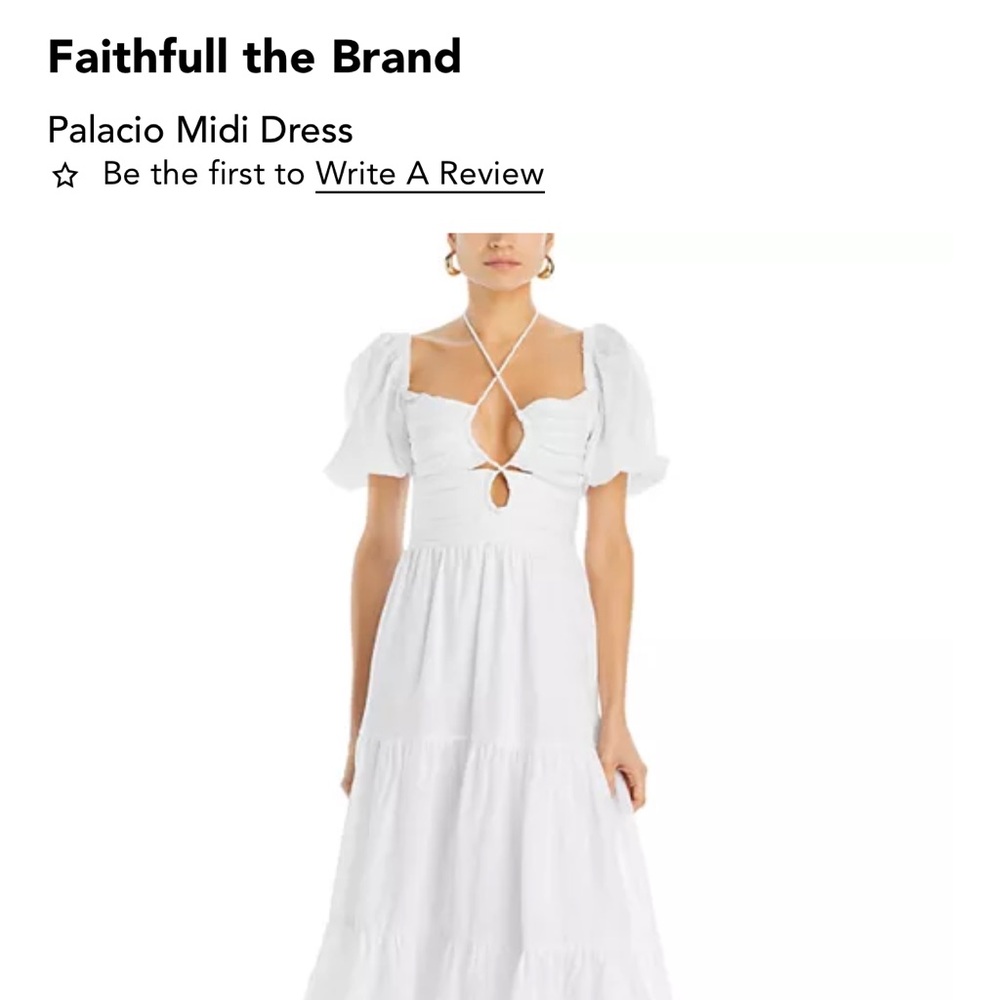 Faithfull the Brand White Puff Sleeve Sundress